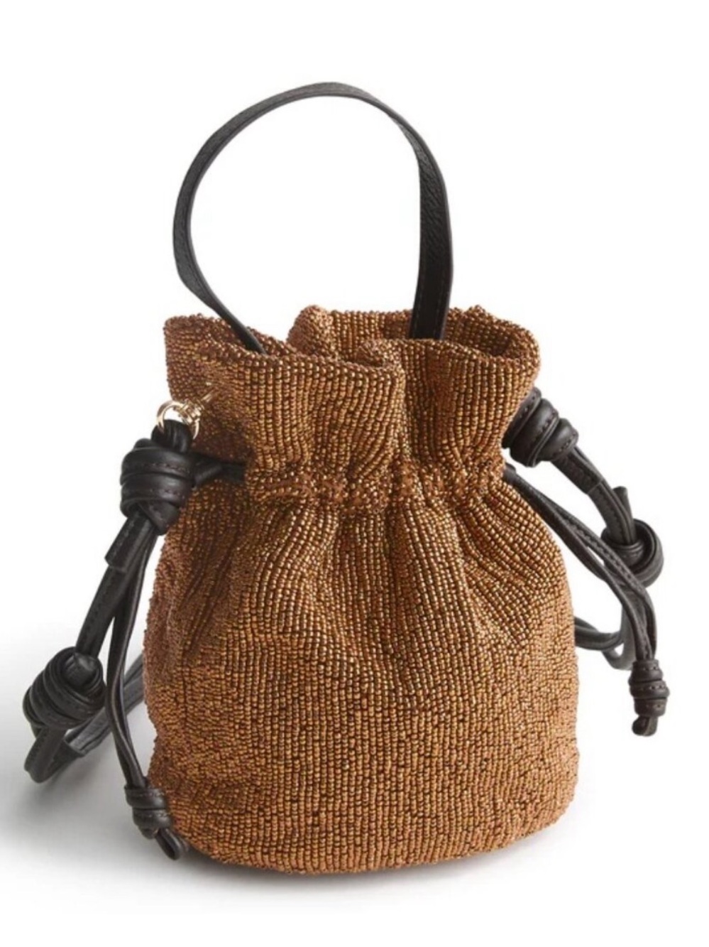 Vera Bradley Beaded Tilden Drawstring Crossbody - BRONZE